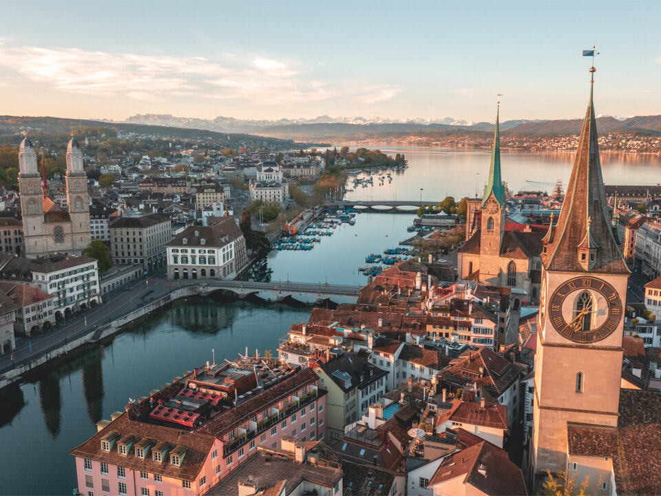 Zürich Stadtansicht Luftaufnahme