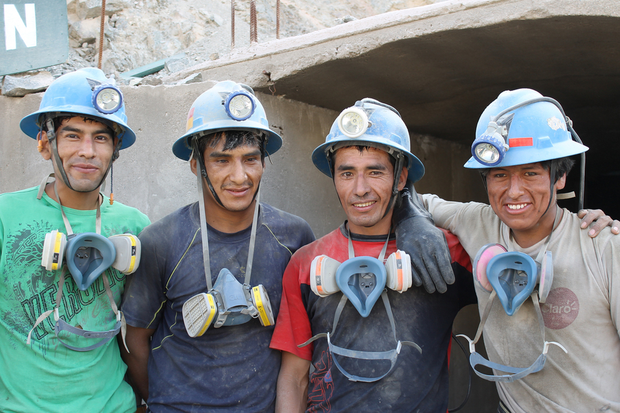 Minenarbeiter eines Fairtrade-Bergwerks in Peru